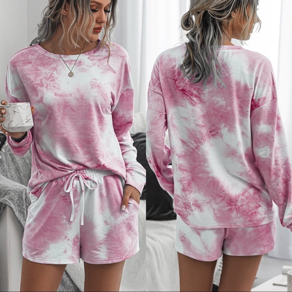 Stunning Mystery Other - 🆕Pink Tie Dye Lounge Set Shorts w/ Pockets